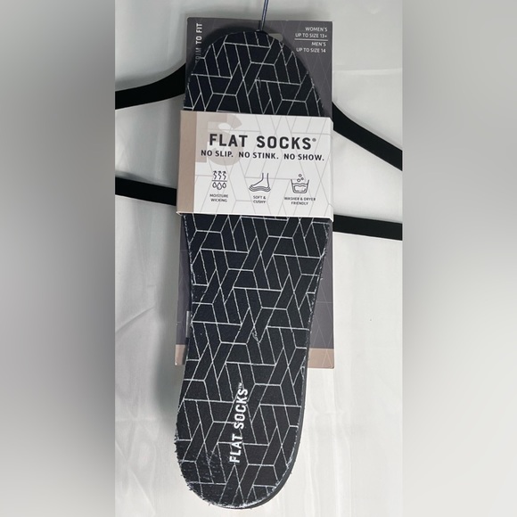 NWT-Flat Socks Unisex Sockless Liner Shoe Insert, Black, Soft, Cushy, No Stink - Picture 4 of 7